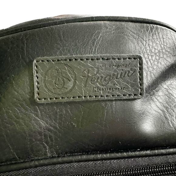 Original Penguin by Munsingwear Men's Black Faux Leather Travel Toiletry Bag OS - Picture 2 of 13